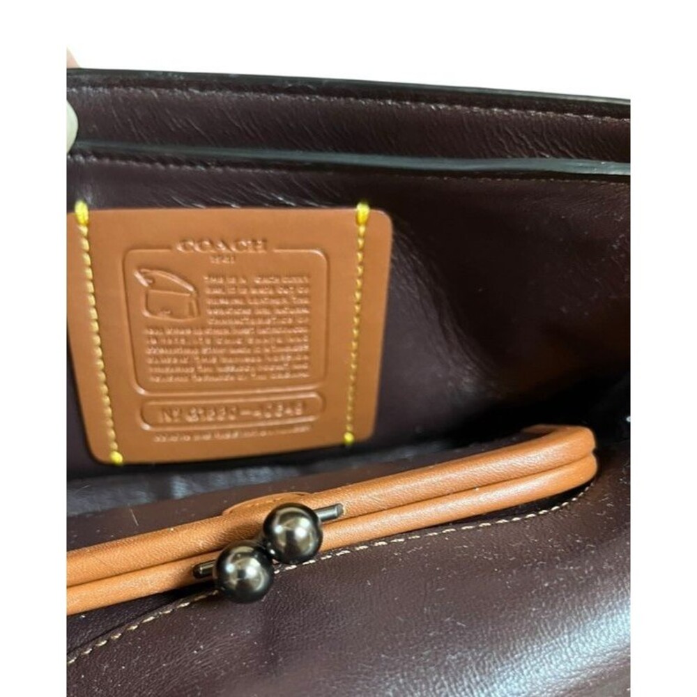 Coach 1941 Metallic Gray Leather Signature Embossed Dinky - Gunmetal - Graphite - Picture 7 of 11